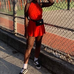 Cute orange mini dress from Zara